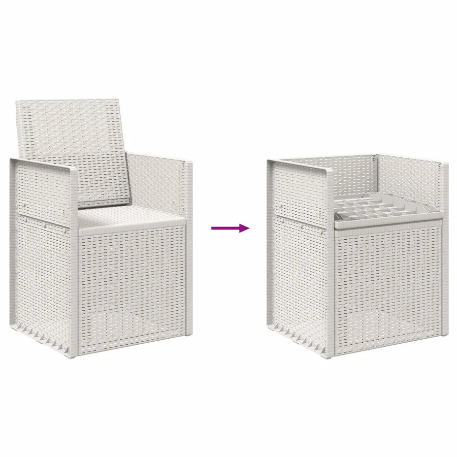 Chaises de jardin salle à manger 2 pcs Marron et gris clair PP - 98