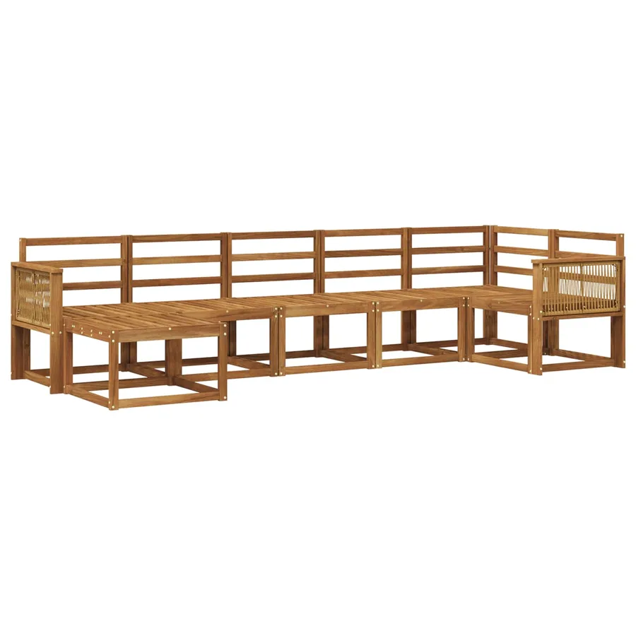 Ensemble de canapés d'extérieur 7 pcs Naturel - 2