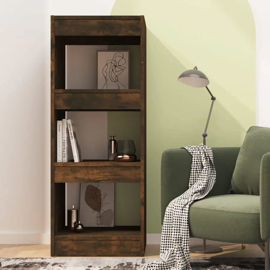Bibliothèque/Séparateur de pièce Chêne fumé Bois d'ingénierie - 3