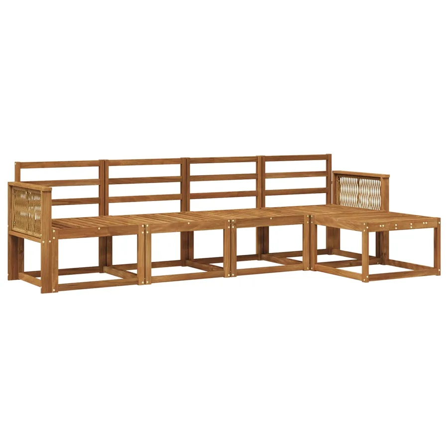Ensemble de canapés d'extérieur 5 pcs Naturel - 2