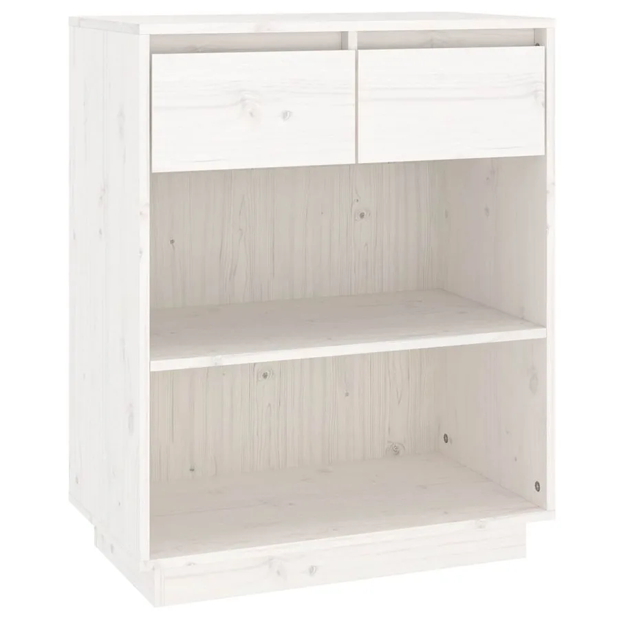 Armoire console Blanc 60x34x75 cm Bois de pin solide - 2