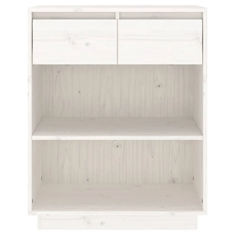 Armoire console Blanc 60x34x75 cm Bois de pin solide - 5