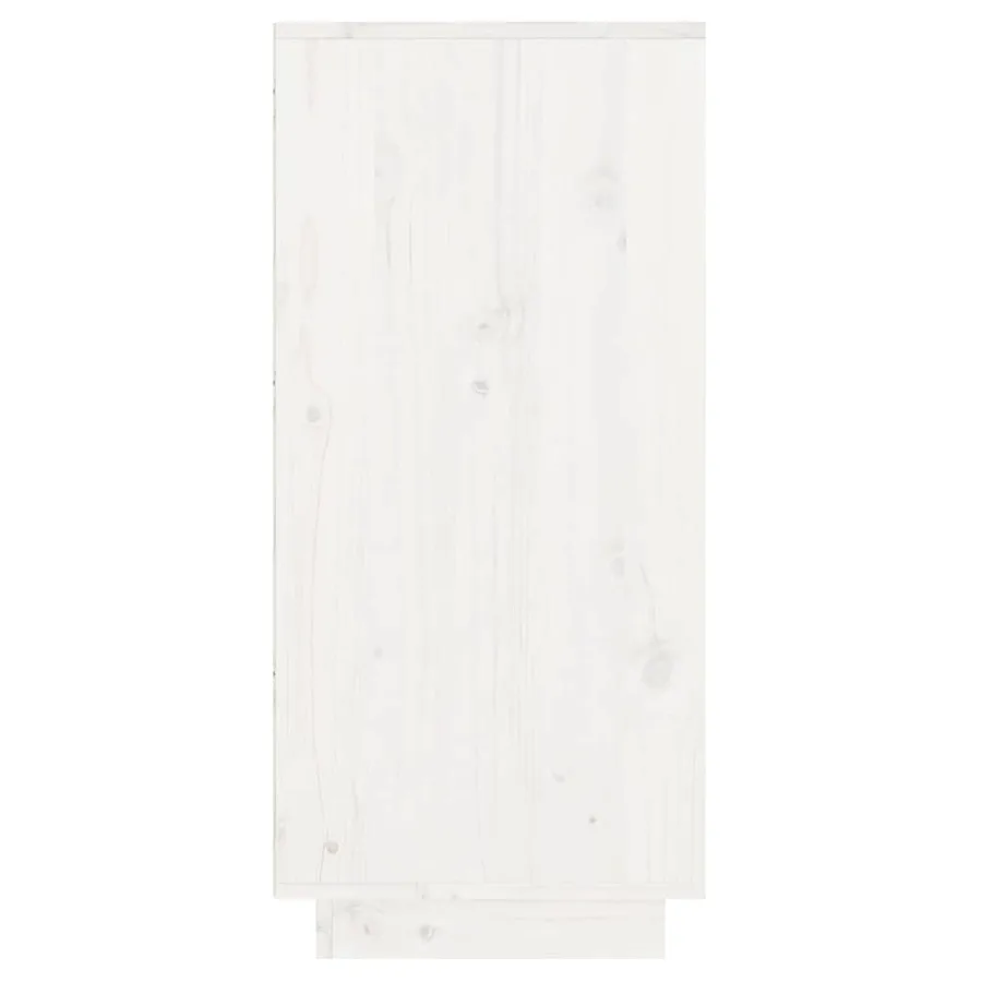 Armoire console Blanc 60x34x75 cm Bois de pin solide - 7