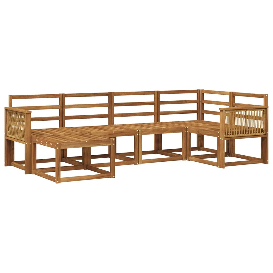 Ensemble de canapés d'extérieur 6 pcs Naturel - 2