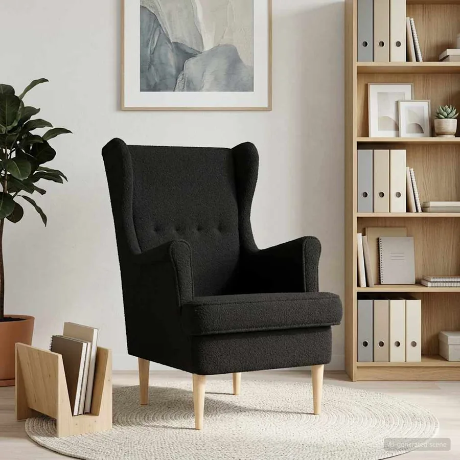 Fauteuil Noir Bouclé