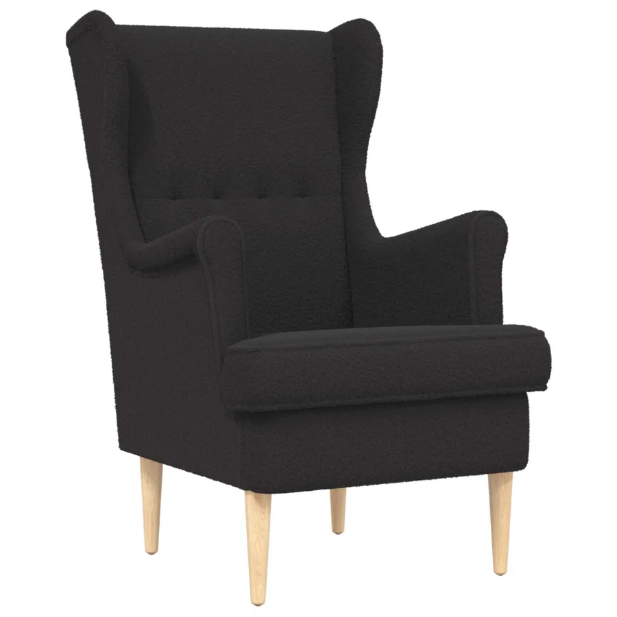 Fauteuil Noir Bouclé - 2