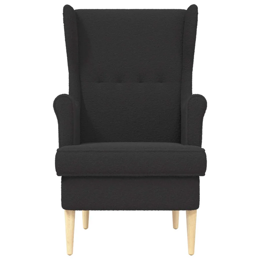 Fauteuil Noir Bouclé - 4
