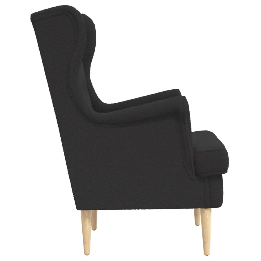 Fauteuil Noir Bouclé - 5
