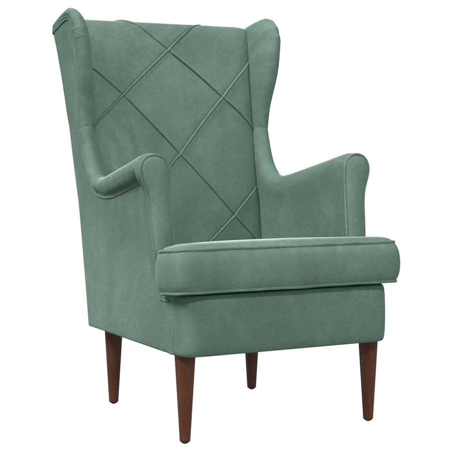 Fauteuil Vert Mer Velours - 2