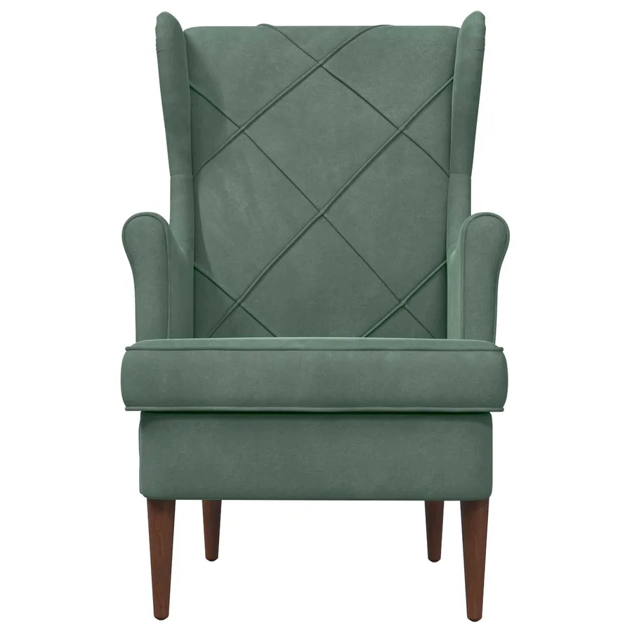Fauteuil Vert Mer Velours - 4