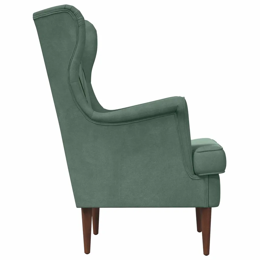 Fauteuil Vert Mer Velours - 5