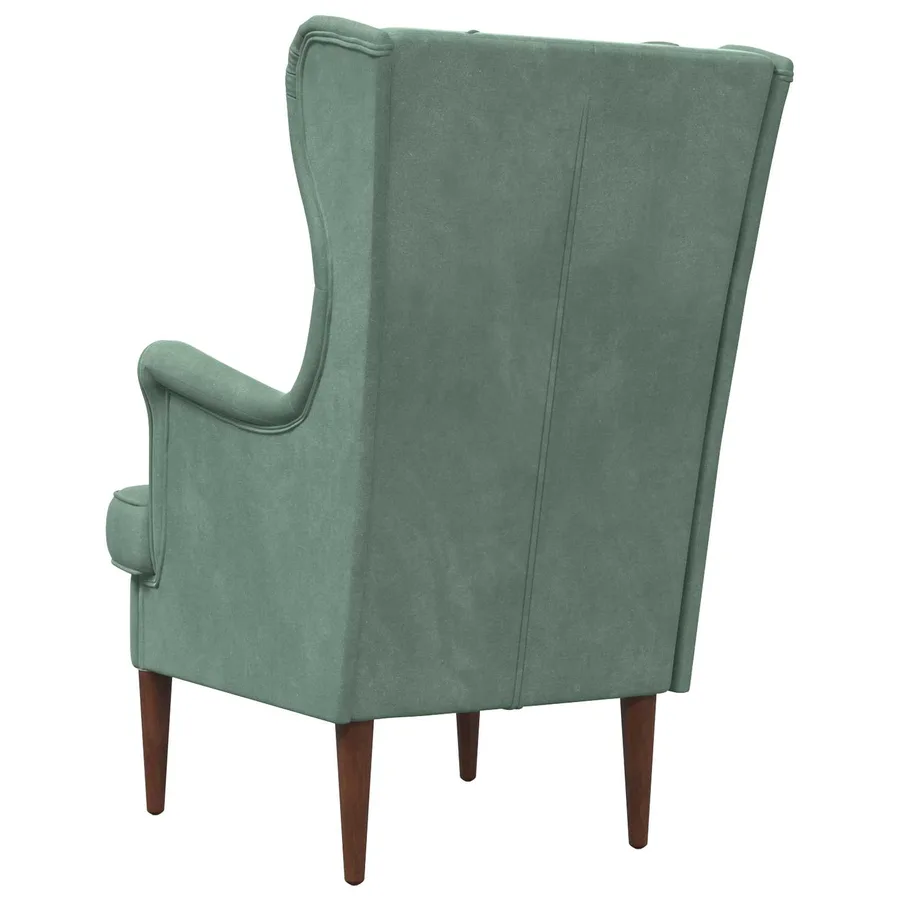 Fauteuil Vert Mer Velours - 6