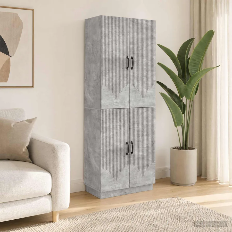 Ensemble de Meubles 2 pcs Gris béton Bois d'ingénierie