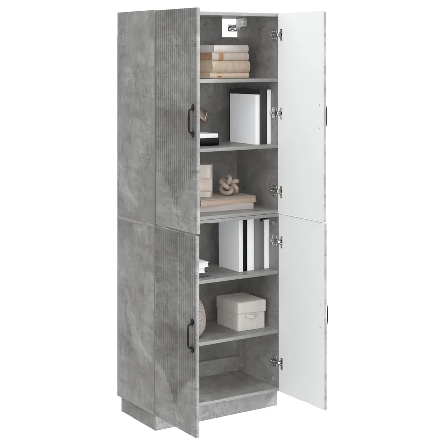 Ensemble de Meubles 2 pcs Gris béton Bois d'ingénierie - 3