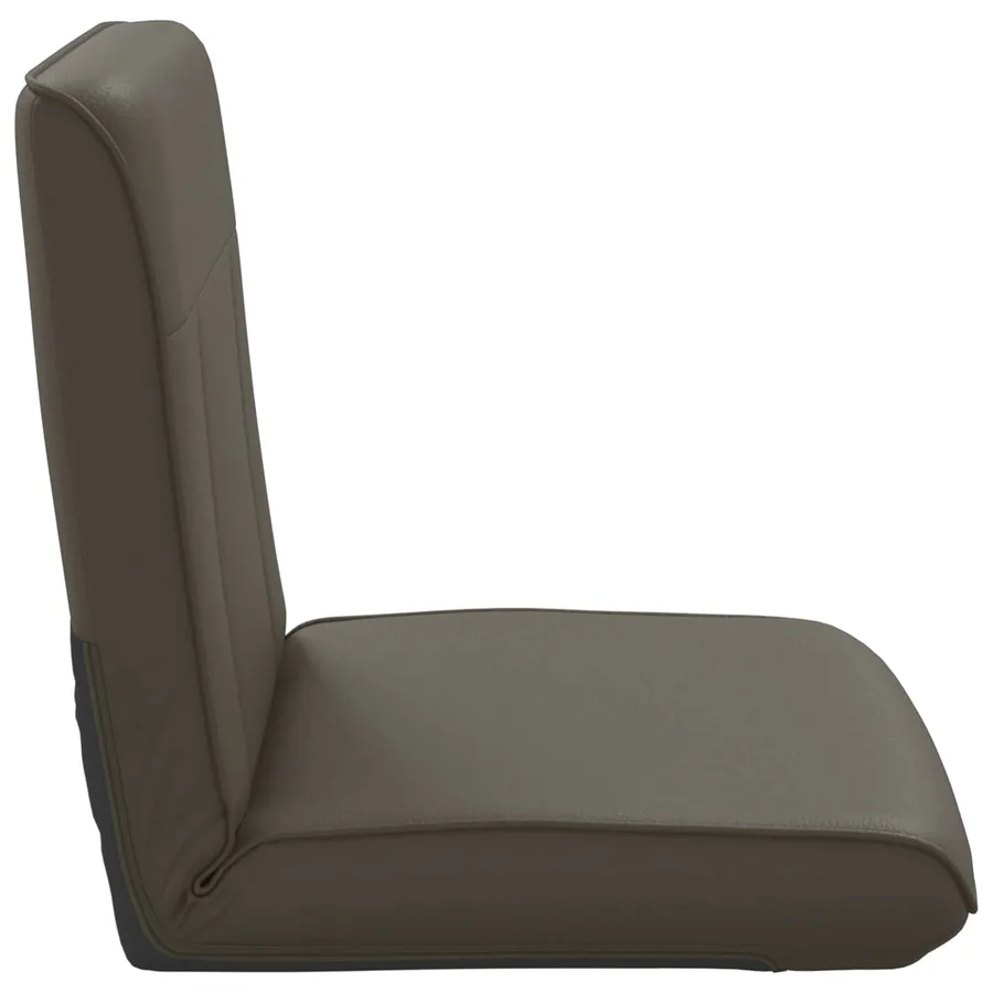 Fauteuil de sol ajustable Gris Simili cuir - 5