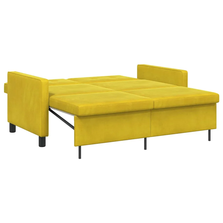 Canapé-Lit Jaune Tissu - 6