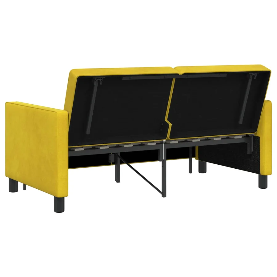 Canapé-Lit Jaune Tissu - 9