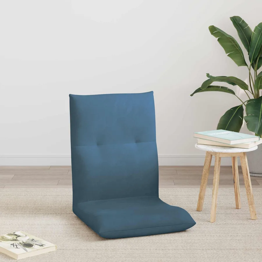 Fauteuil de sol ajustable Bleu Velours - 3