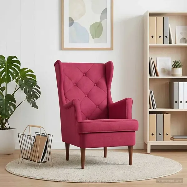 Fauteuil Bordeaux Velours
