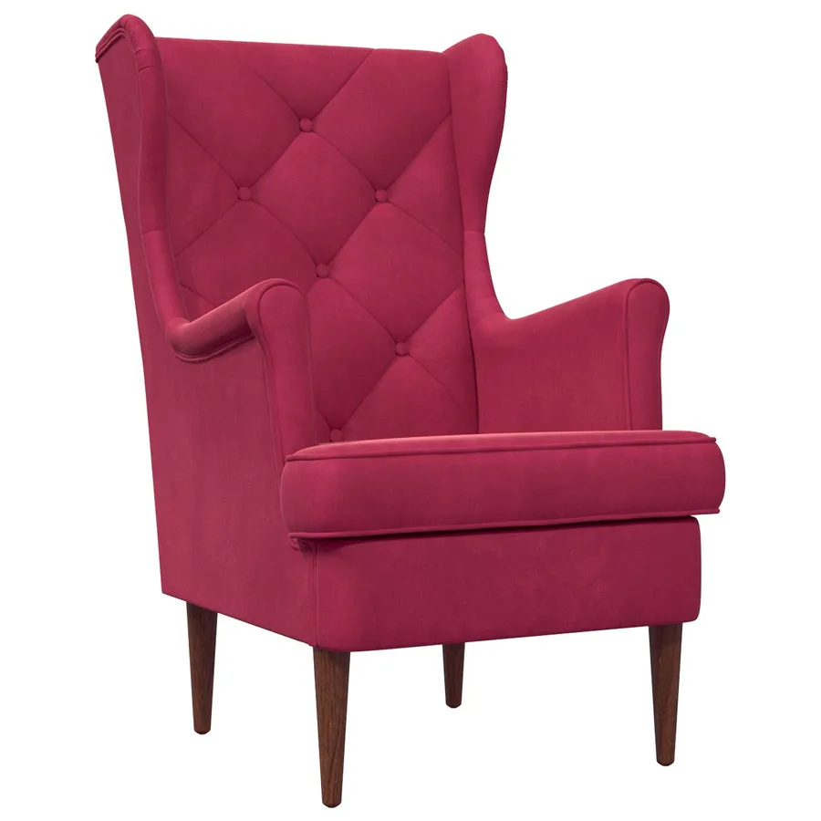 Fauteuil Bordeaux Velours - 2