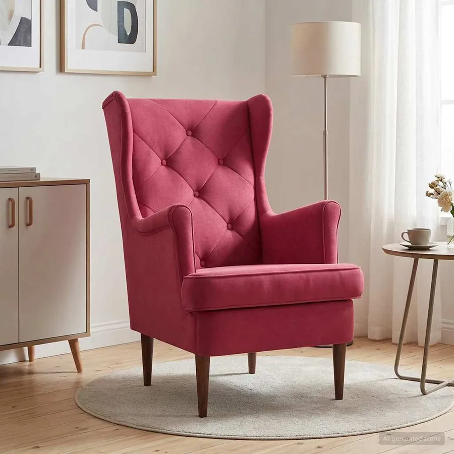 Fauteuil Bordeaux Velours - 3
