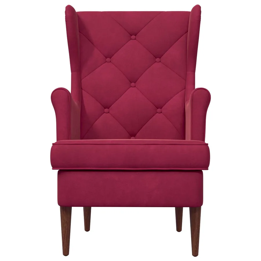Fauteuil Bordeaux Velours - 4