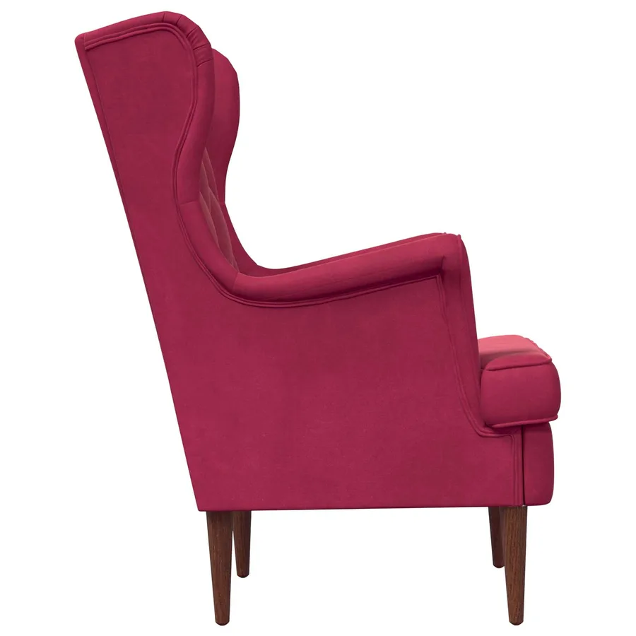 Fauteuil Bordeaux Velours - 5