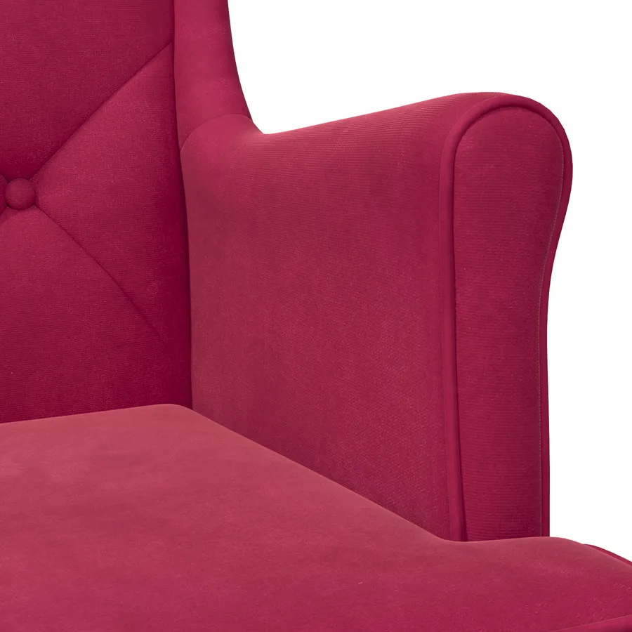Fauteuil Bordeaux Velours - 7