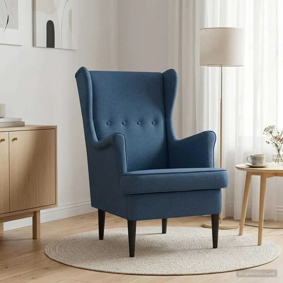 Fauteuil Bleu Tissu