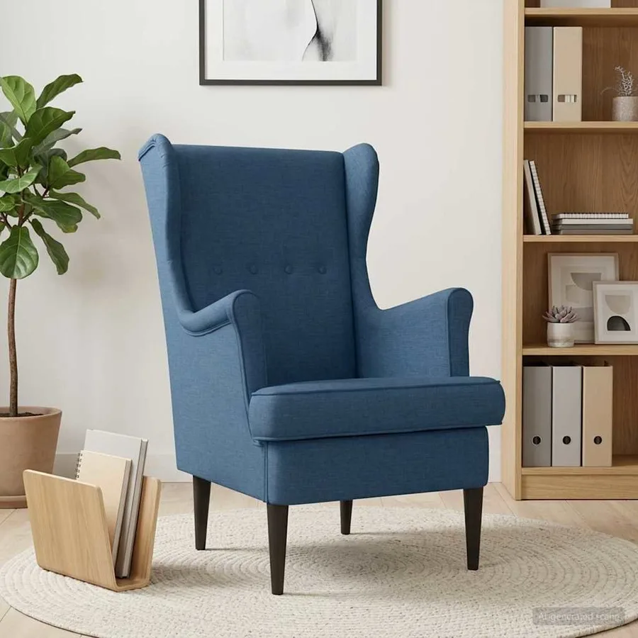 Fauteuil Bleu Tissu - 3