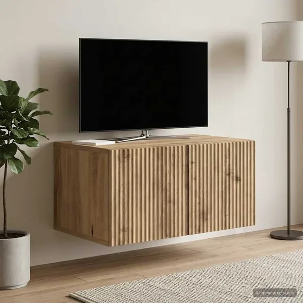 Meuble TV mural 59,5 x 41 x 30 cm Chêne artisanal