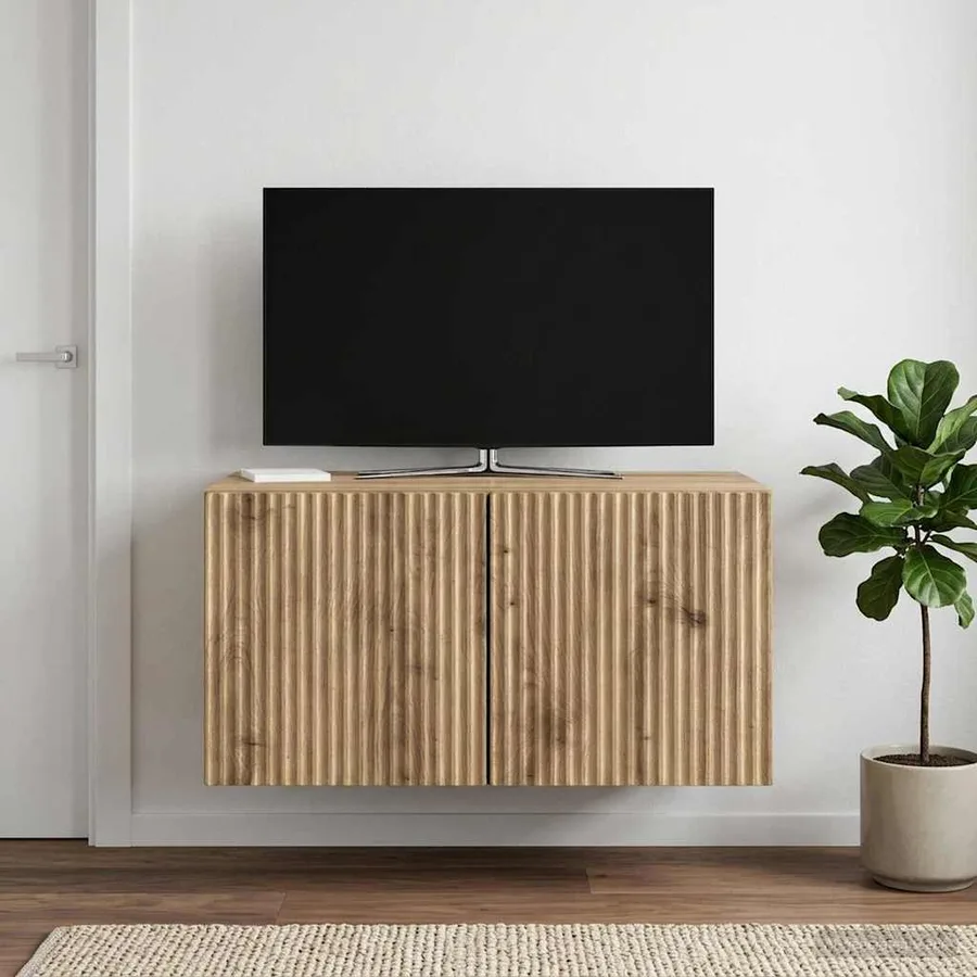 Meuble TV mural 59,5 x 41 x 30 cm Chêne artisanal - 4