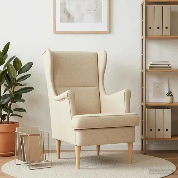fauteuil Crème tissu