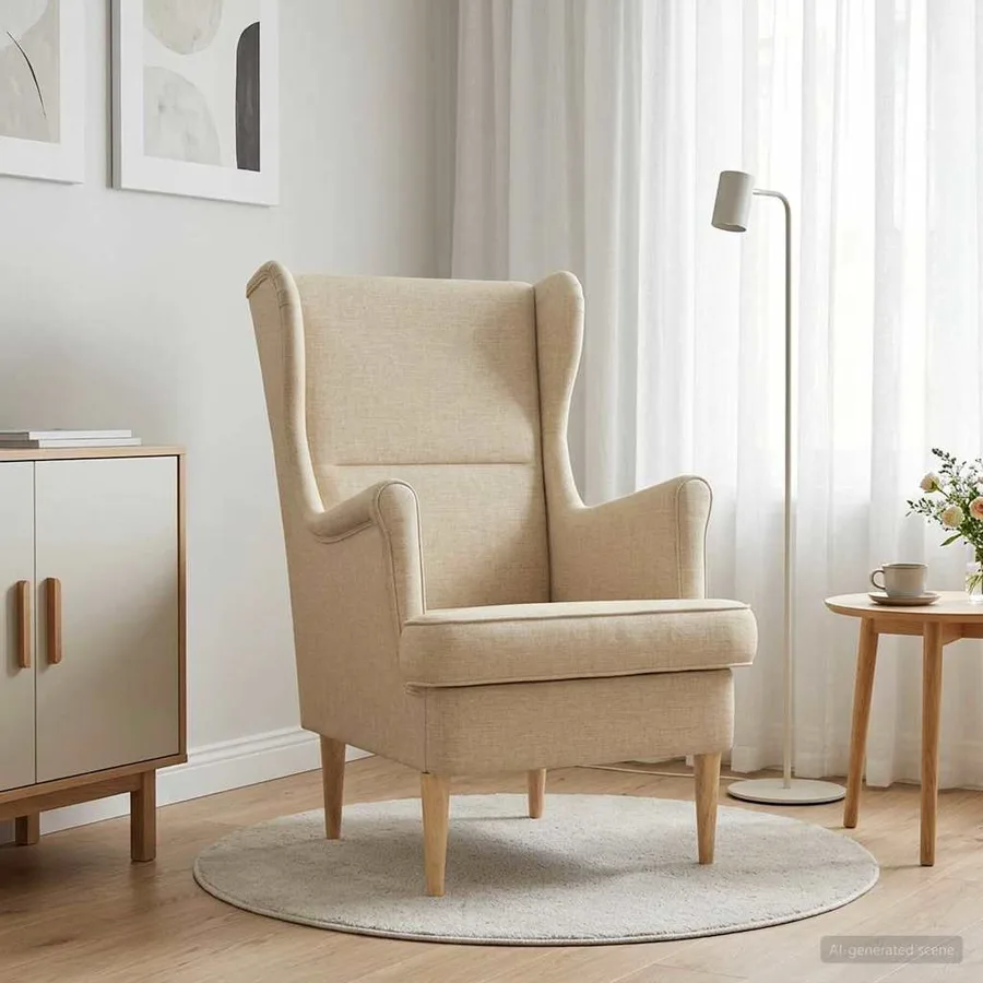 fauteuil Crème tissu - 3