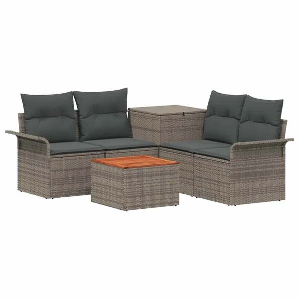 Ensemble de Canapés 6 pcs 4-Nombre de places Gris et Gris foncé