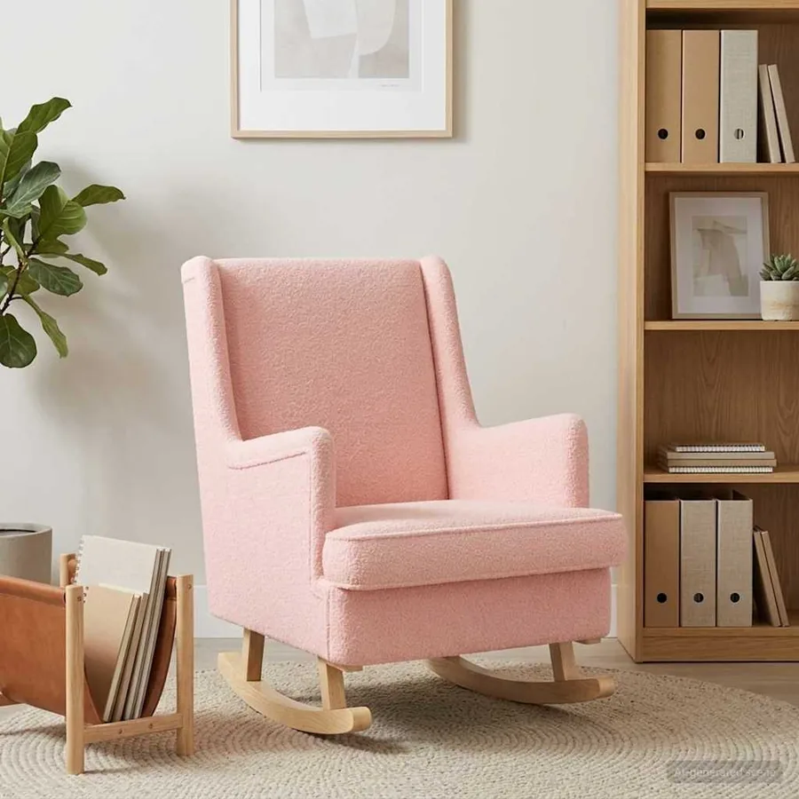 Chaise à bascule Rose 62 x 80 x 85 cm Bouclé