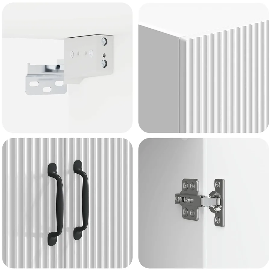 Armoire Murale Blanc brillant 66 x 34,5 x 90 cm - 7