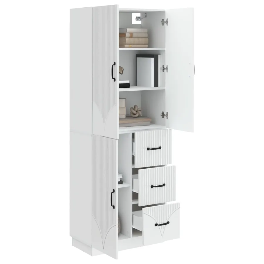 Ensemble de Meubles 2 pcs Blanc brillant Bois d'ingénierie - 3