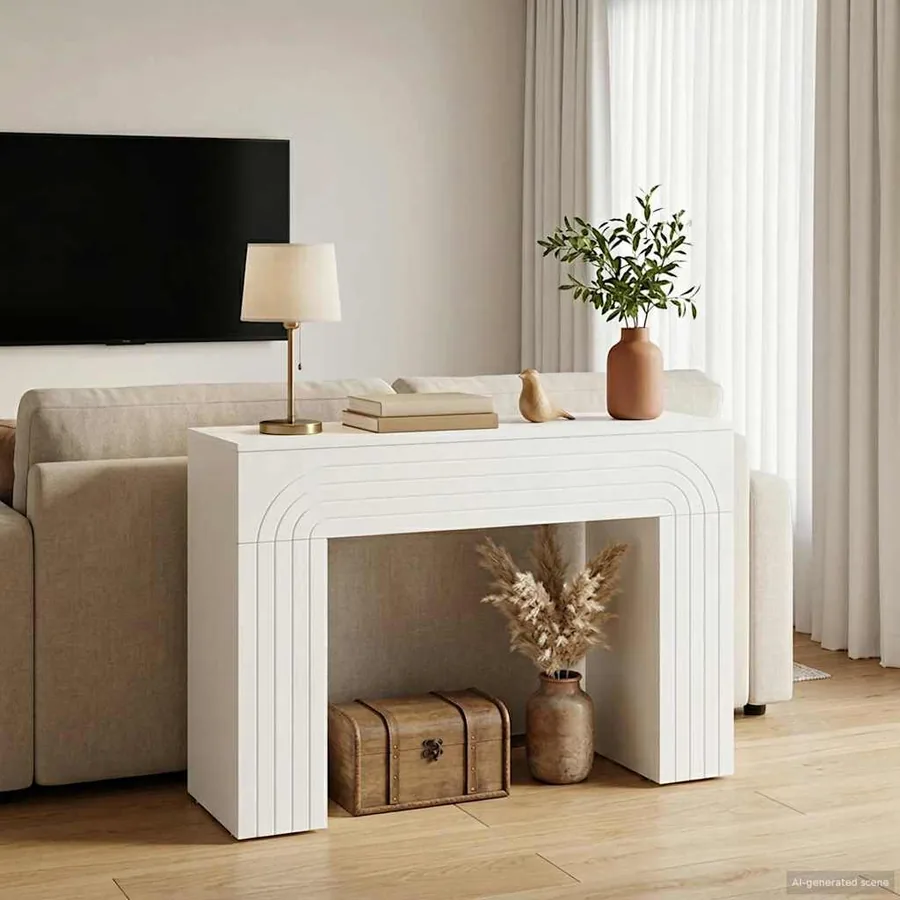 Table basse Blanc 102 x 35 x 75 cm Bois d'ingénierie