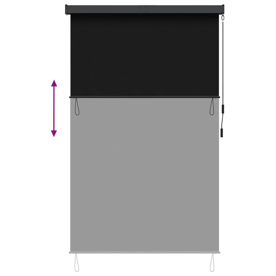 Store enrouleur Noir 120 x 250 cm Tissu et Aluminium - 9