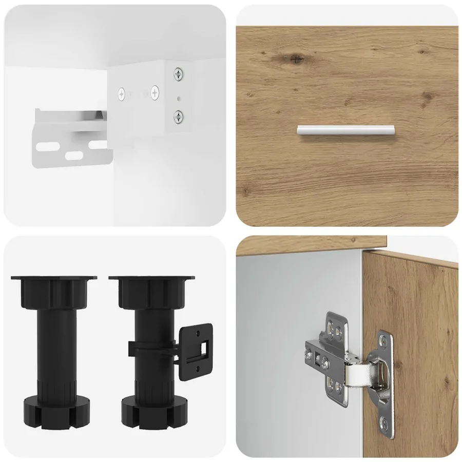 Unité de cuisine Lyon 8 pcs Chêne artisanal Bois d'ingénierie - 5