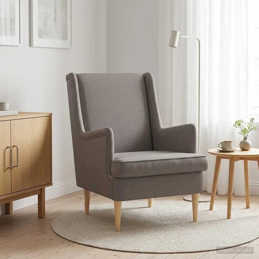 Fauteuil Taupe Tissu - 3