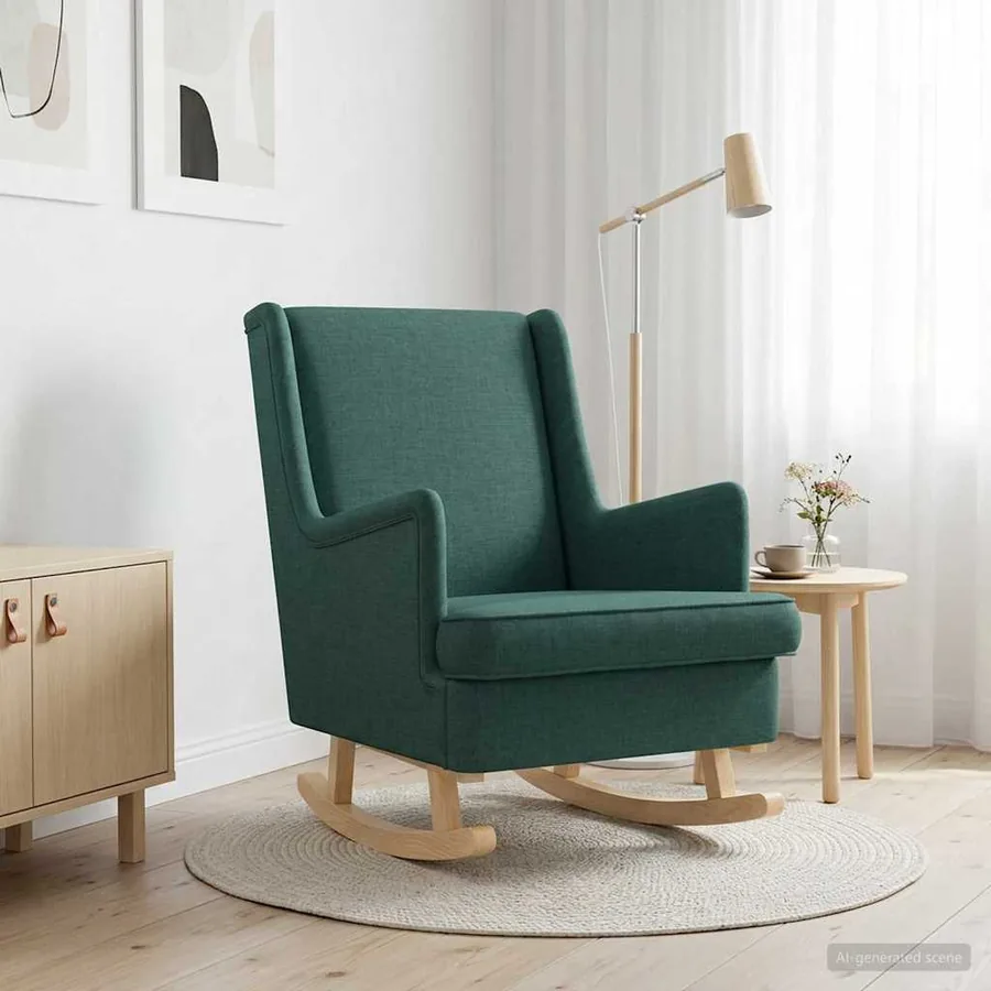 Chaise à bascule Vert foncé 62 x 80 x 85 cm tissu