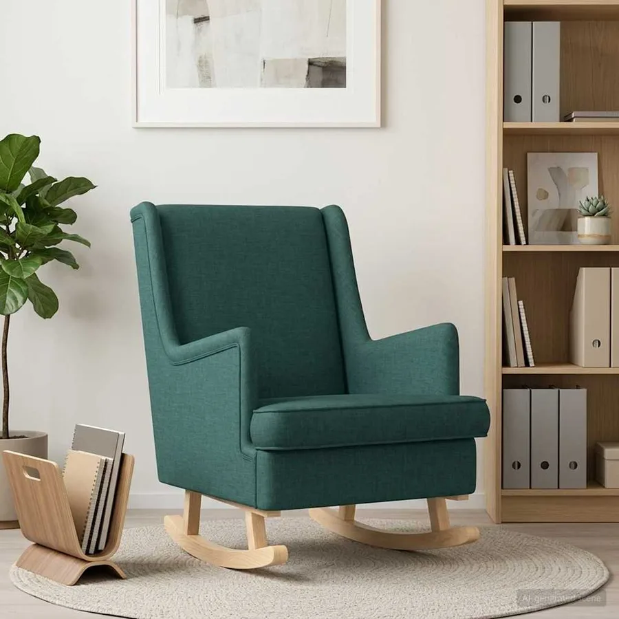 Chaise à bascule Vert foncé 62 x 80 x 85 cm tissu - 3