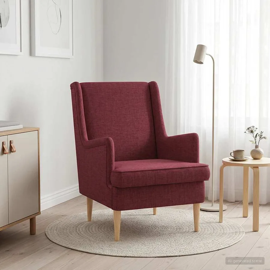 Fauteuil Bordeaux Tissu - 3