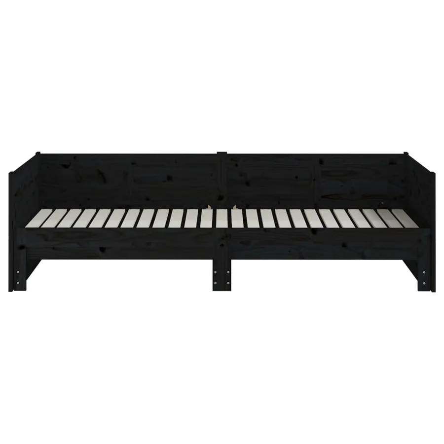 Lit coulissant sans matelas noir 2x(90x200) cm - 5