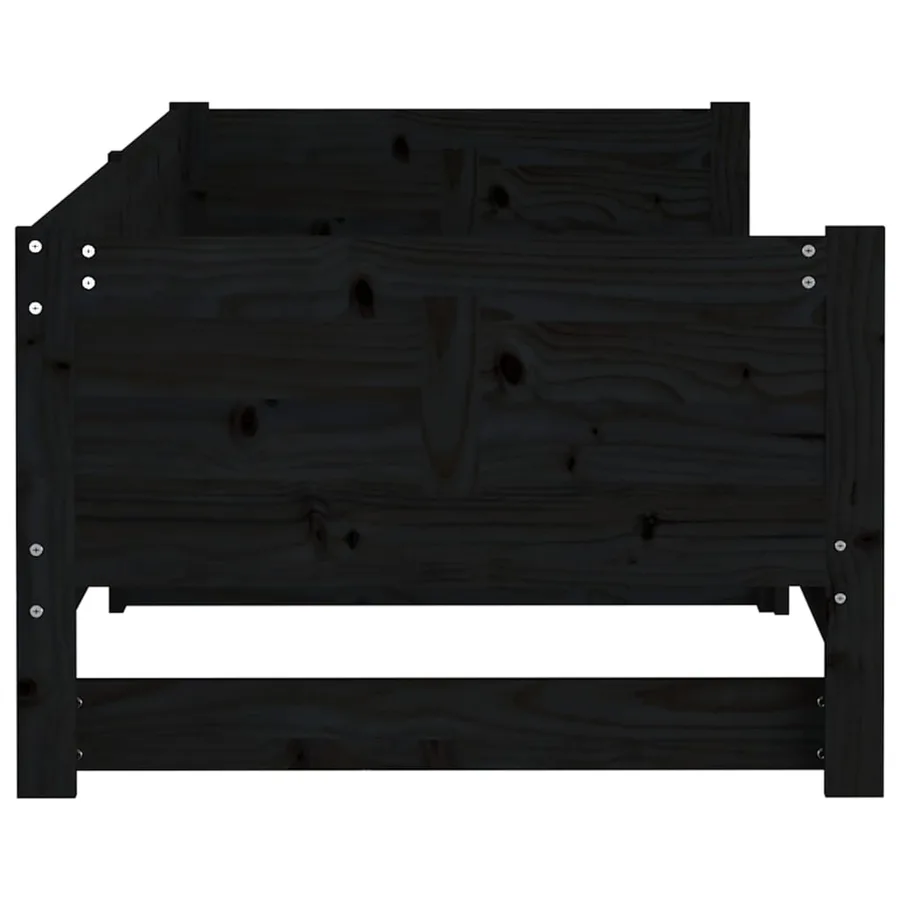 Lit coulissant sans matelas noir 2x(90x200) cm - 7