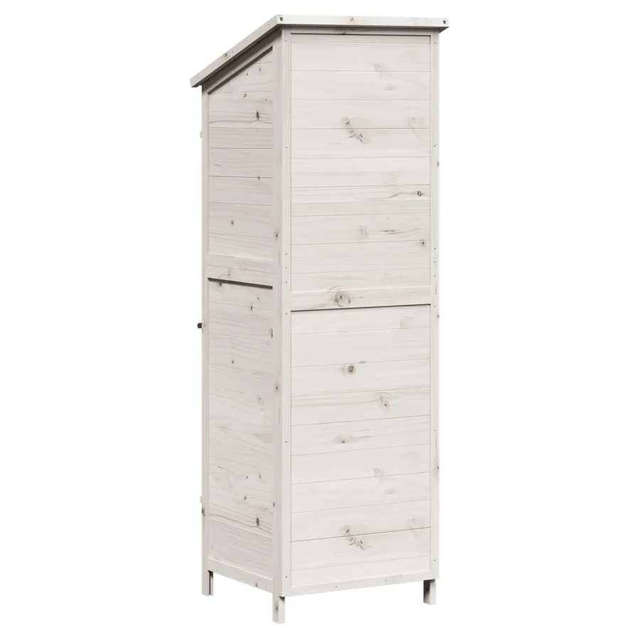 Abri de jardin Blanc 59,5 x 56 x 176,5 cm Bois de Sapin Massif - 7