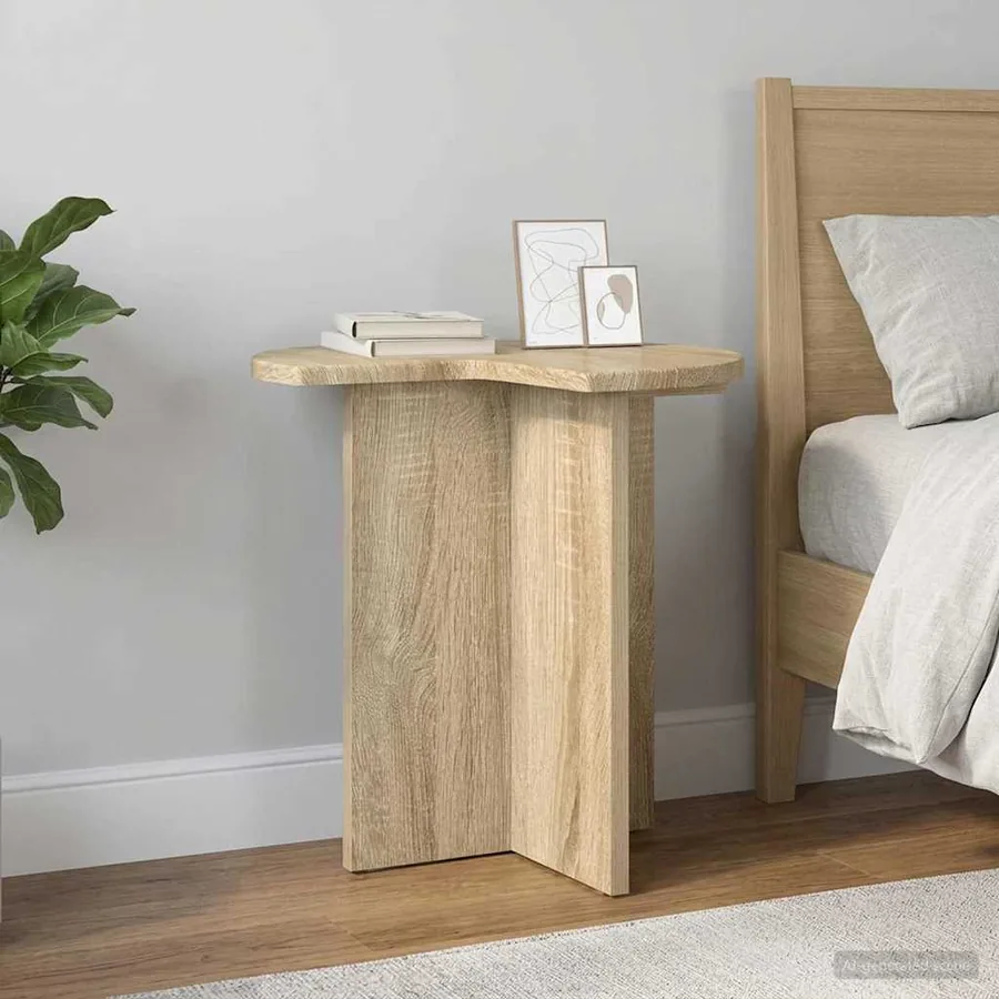 Table d'appoint avec stockage 2 pcs Chêne Sonoma Ø 39 x 38 cm
