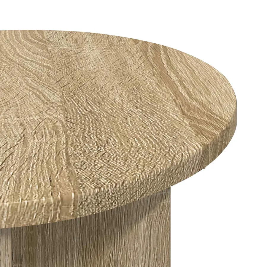 Table d'appoint avec stockage 2 pcs Chêne Sonoma Ø 39 x 38 cm - 6